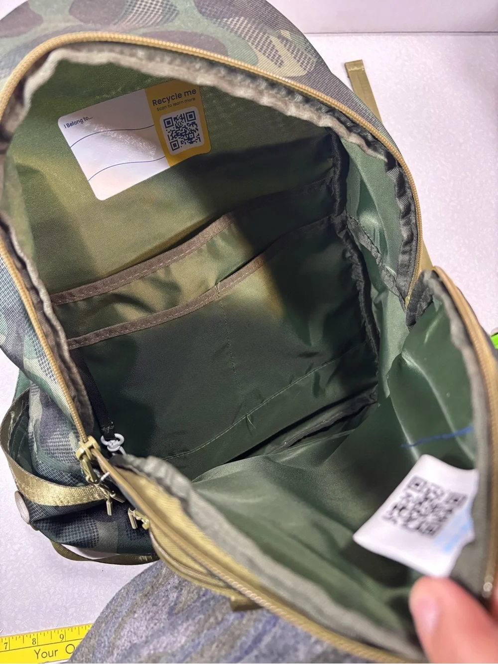 Camouflage Green Backpack 100% Recyclable